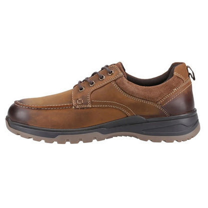 Tan - Lifestyle - Hush Puppies Mens Percy Leather Lace Up Trainers