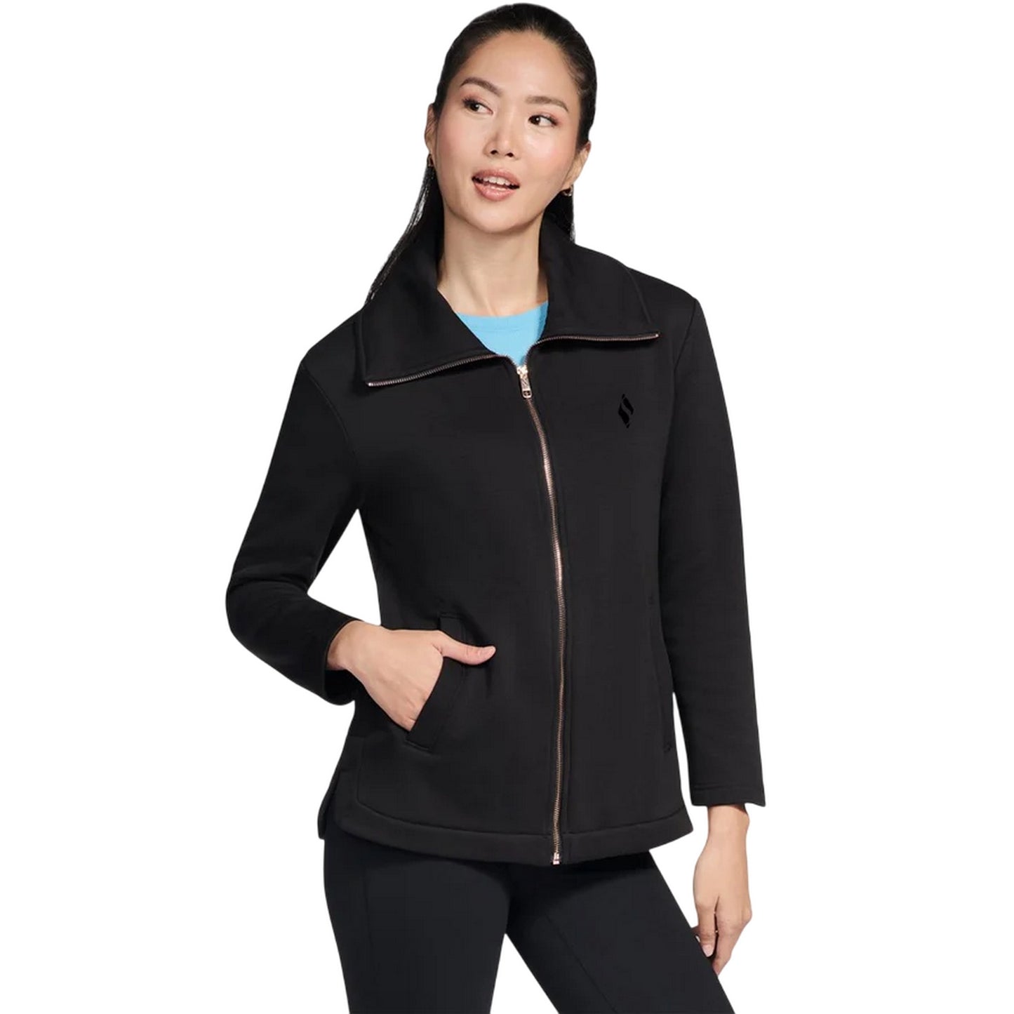 Black - Front - Skechers Womens-Ladies Go Snuggle Jacket