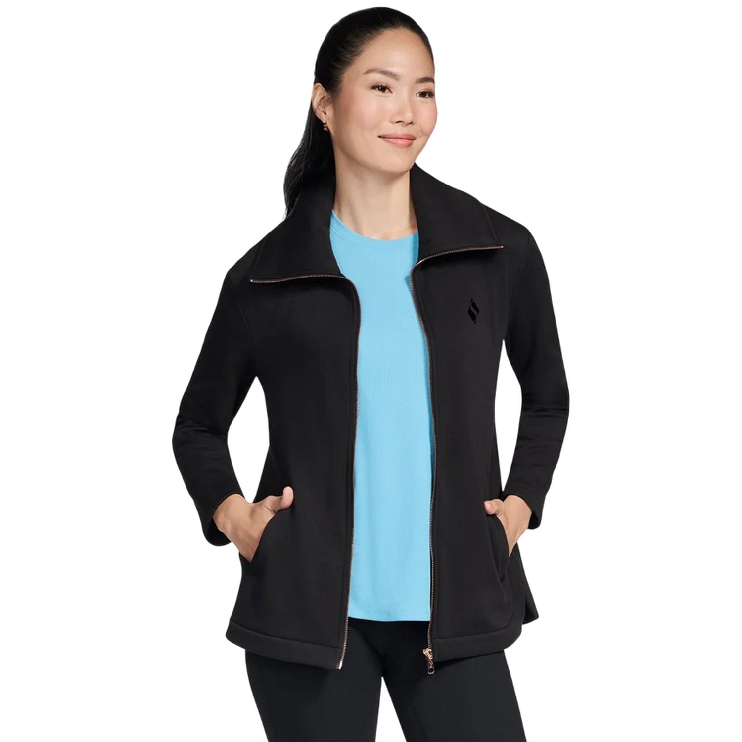 Black - Lifestyle - Skechers Womens-Ladies Go Snuggle Jacket