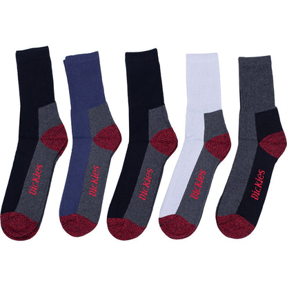 Multicoloured - Back - Dickies Workwear Unisex Adult Cushioned Socks (Pack of 5)