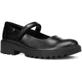 Black - Front - Geox Girls J Casey G. P Leather School Shoes
