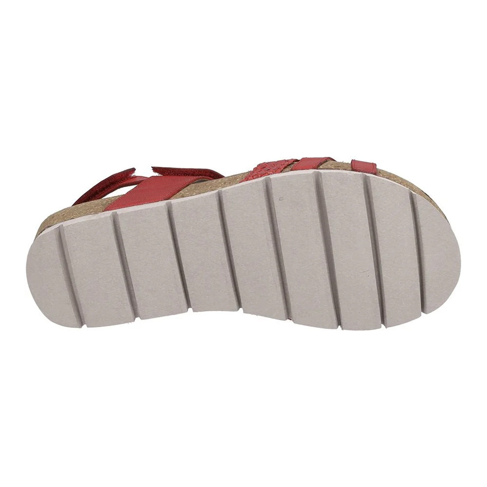 Red - Close up - Josef Seibel Womens-Ladies Lucie Leather Sandals