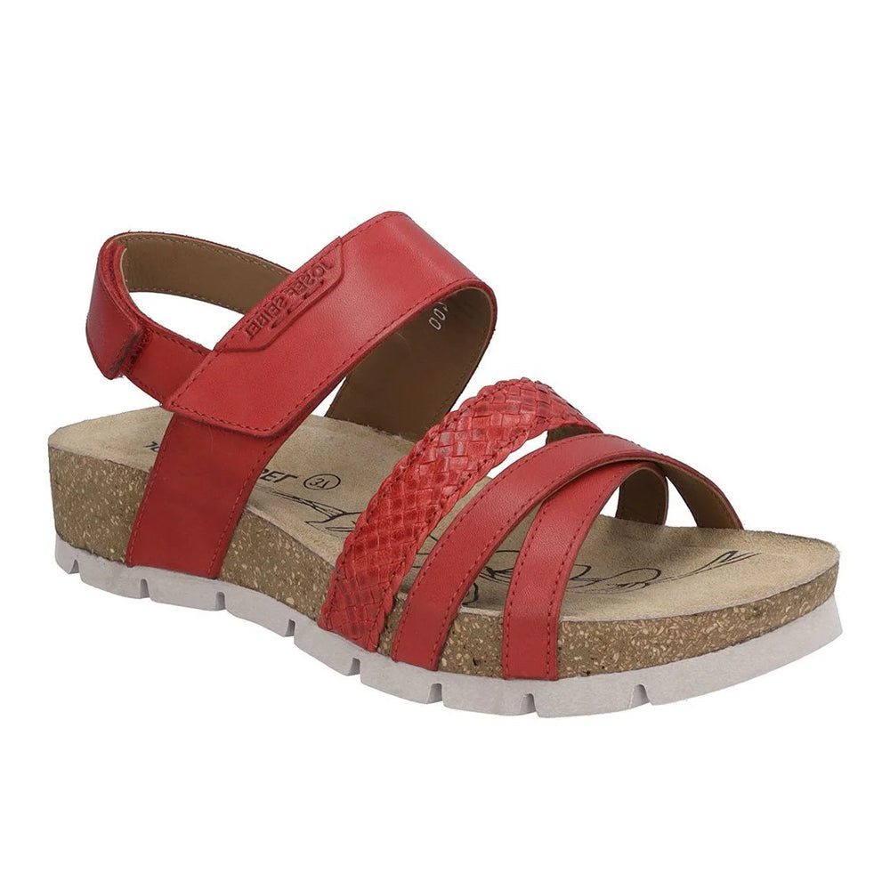 Red - Front - Josef Seibel Womens-Ladies Lucie Leather Sandals