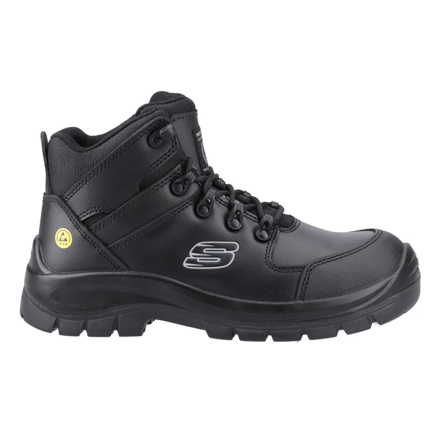 Black - Lifestyle - Skechers Mens Trophus Kilram Leather Wear to Work Safety Boots