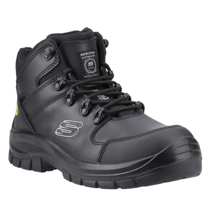 Black - Front - Skechers Mens Trophus Kilram Leather Wear to Work Safety Boots