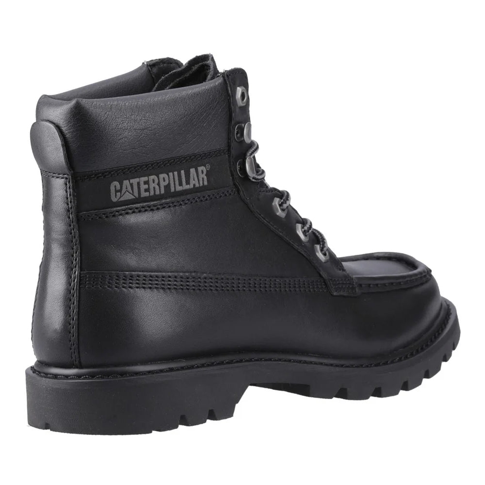 Black - Back - CAT Lifestyle Mens Colorado Full Grain Leather Moc Toe Safety Boots