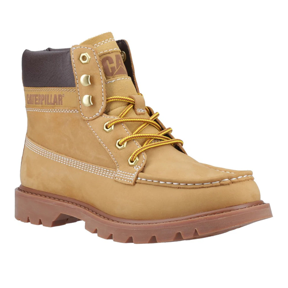Honey Reset - Front - CAT Lifestyle Mens Colorado Full Grain Leather Moc Toe Safety Boots