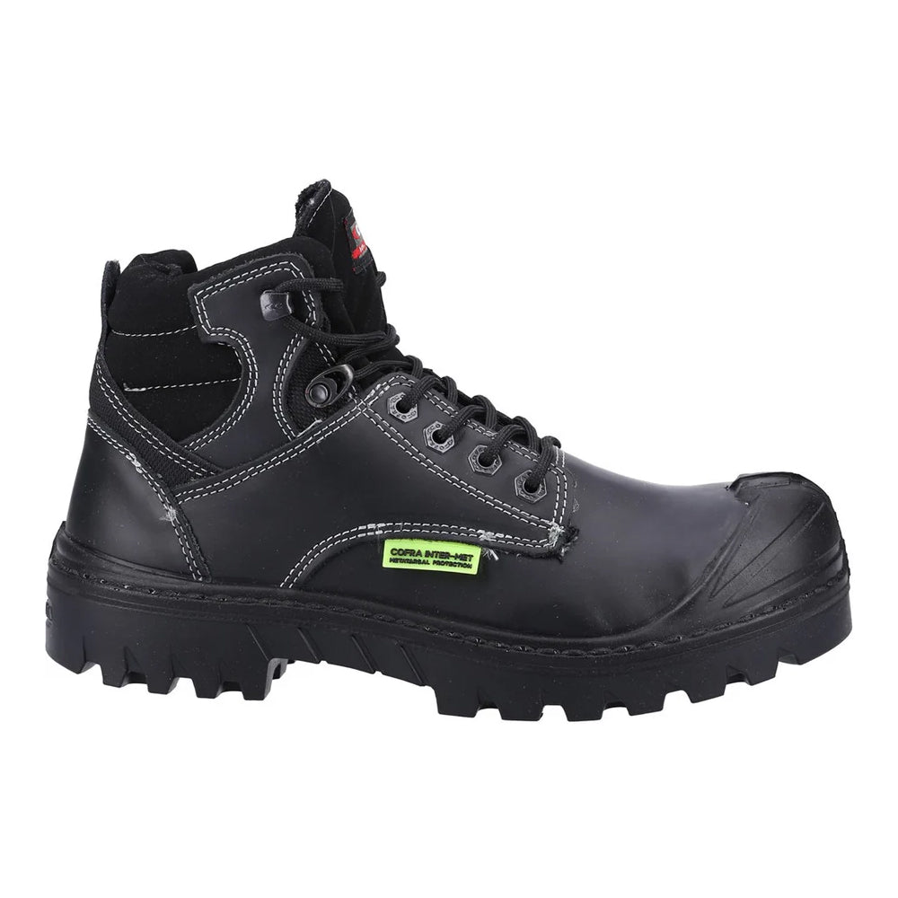 Black - Side - Cofra Mens Darwen Leather Safety Boots