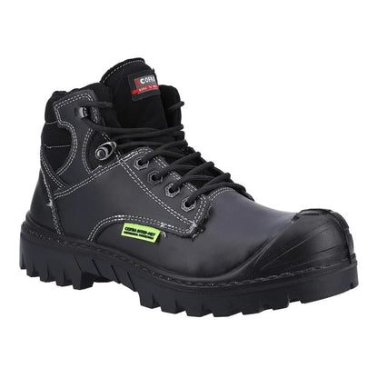 Black - Front - Cofra Mens Darwen Leather Safety Boots