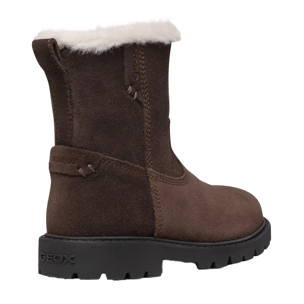 Chestnut - Back - Geox Girls J Shaylax G Suede Ankle Boots
