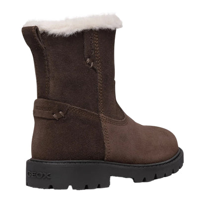 Chestnut - Back - Geox Girls J Shaylax G Suede Ankle Boots