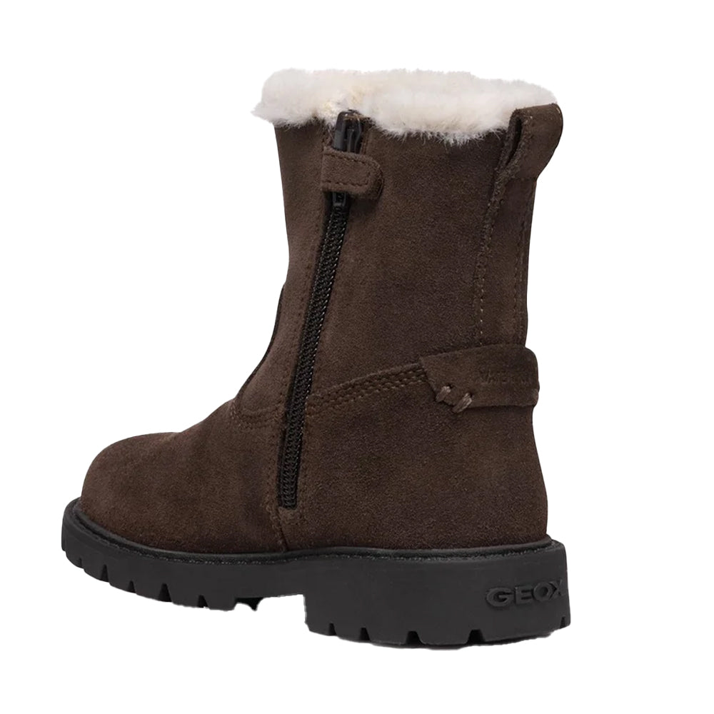 Chestnut - Close up - Geox Girls J Shaylax G Suede Ankle Boots