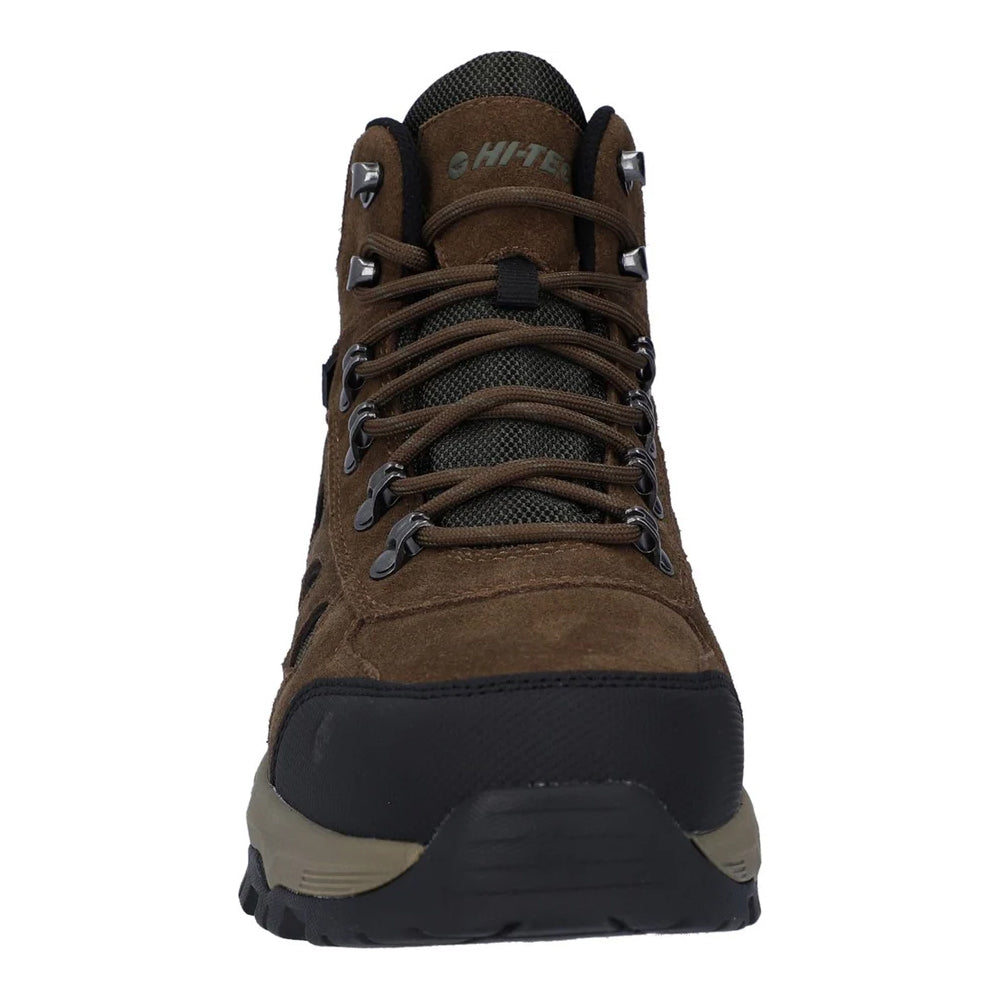 Smokey Brown-Khaki - Front - Hi-Tec Mens Bandera Expedition Suede Mid Cut Wide Boots