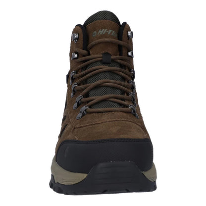 Smokey Brown-Khaki - Front - Hi-Tec Mens Bandera Expedition Suede Mid Cut Wide Boots