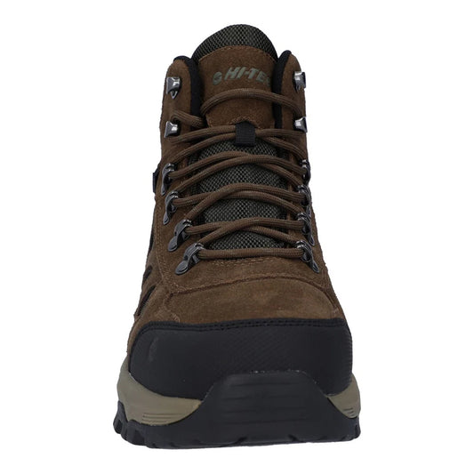 Smokey Brown-Khaki - Front - Hi-Tec Mens Bandera Expedition Suede Mid Cut Wide Boots