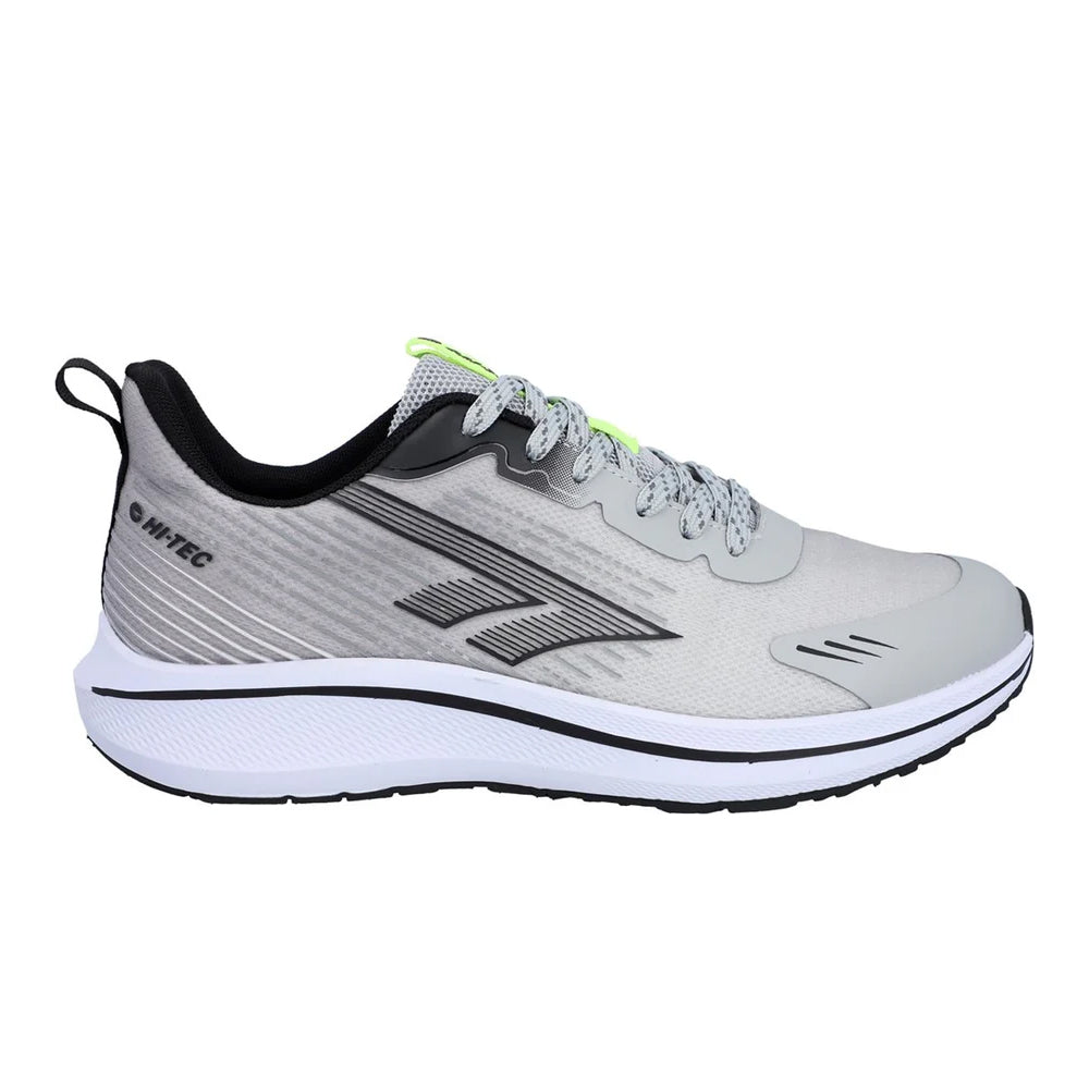 Cool Grey-Black-Acid Lime - Side - Hi-Tec Mens Santorini Trainers