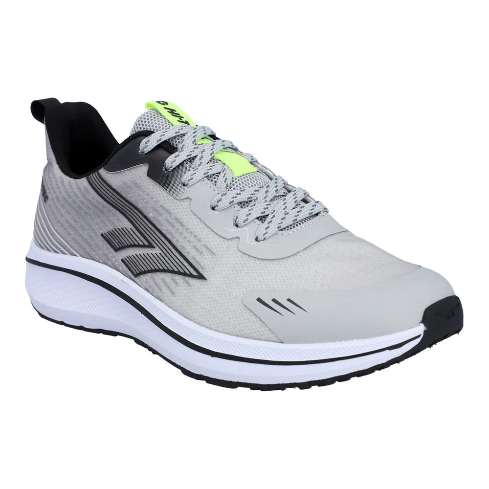 Cool Grey-Black-Acid Lime - Close up - Hi-Tec Mens Santorini Trainers