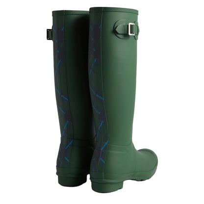 Hunter Green - Back - Hunter Womens-Ladies Original Tall Tartan Wellington Boots