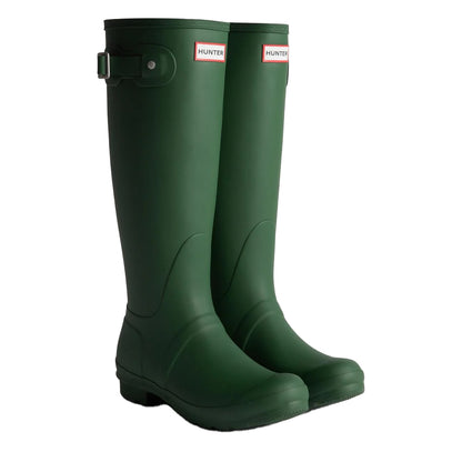 Hunter Green - Front - Hunter Womens-Ladies Original Tall Tartan Wellington Boots