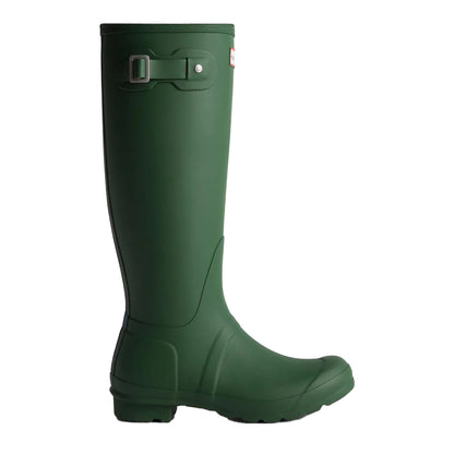 Hunter Green - Side - Hunter Womens-Ladies Original Tall Tartan Wellington Boots