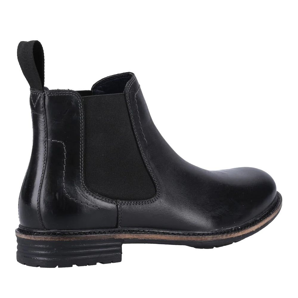 Black - Back - Hush Puppies Mens Justin Leather Chelsea Boots
