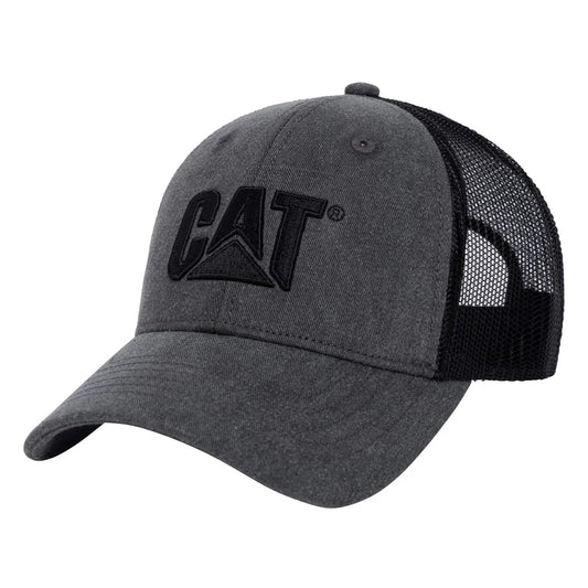 Black - Front - CAT Lifestyle Cotton Trucker Cap