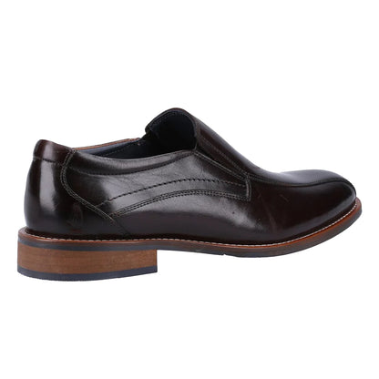Black - Back - Hush Puppies Mens Donovan Leather Loafers