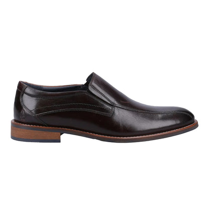 Black - Side - Hush Puppies Mens Donovan Leather Loafers