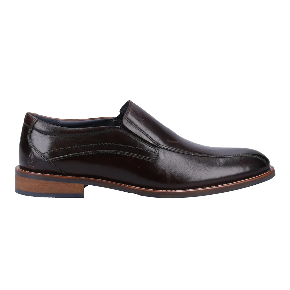 Black - Side - Hush Puppies Mens Donovan Leather Loafers
