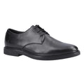 Black - Front - Hush Puppies Mens Kye Leather Lace Up Loafers