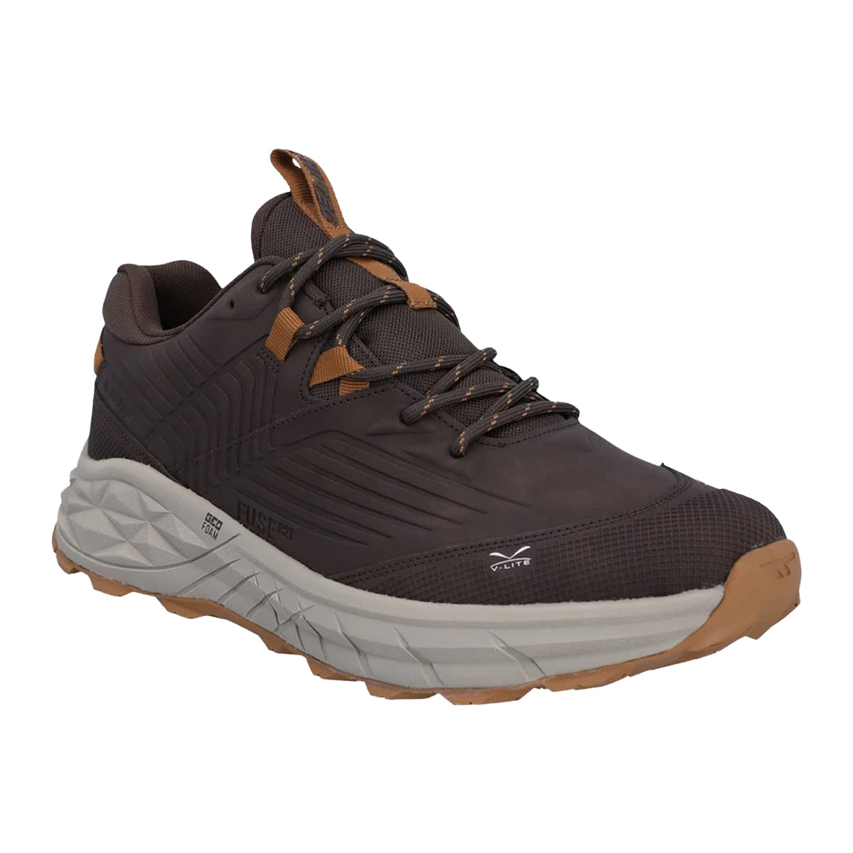 Chocolate Brown-Timber Wolf - Front - Hi-Tec Mens Fuse Trek Walking Shoes