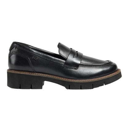 Black - Side - POD Womens-Ladies Kaltin Leather Loafers