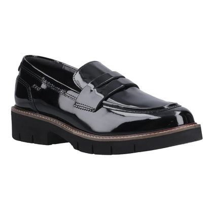 Black - Front - POD Womens-Ladies Kaltin Leather Loafers