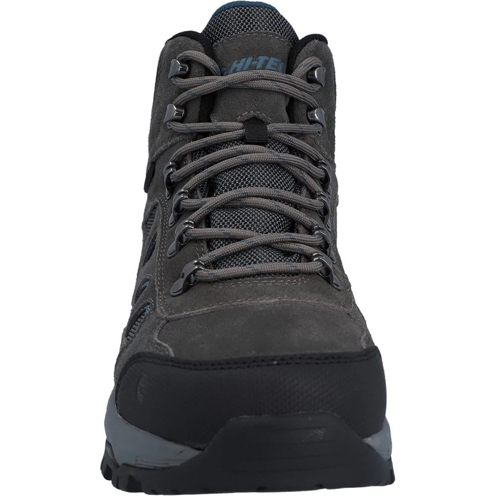 Dark Gull Grey-Harbour Mist - Close up - Hi-Tec Mens Bandera Expedition Suede Ankle Walking Shoes