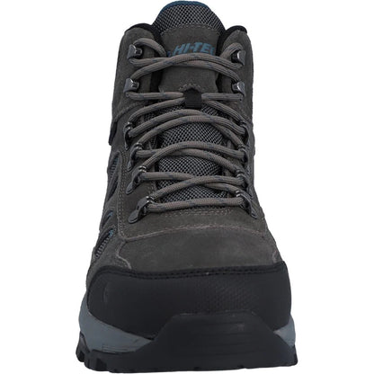 Dark Gull Grey-Harbour Mist - Close up - Hi-Tec Mens Bandera Expedition Suede Ankle Walking Shoes