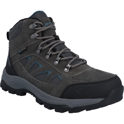 Dark Gull Grey-Harbour Mist - Front - Hi-Tec Mens Bandera Expedition Suede Ankle Walking Shoes