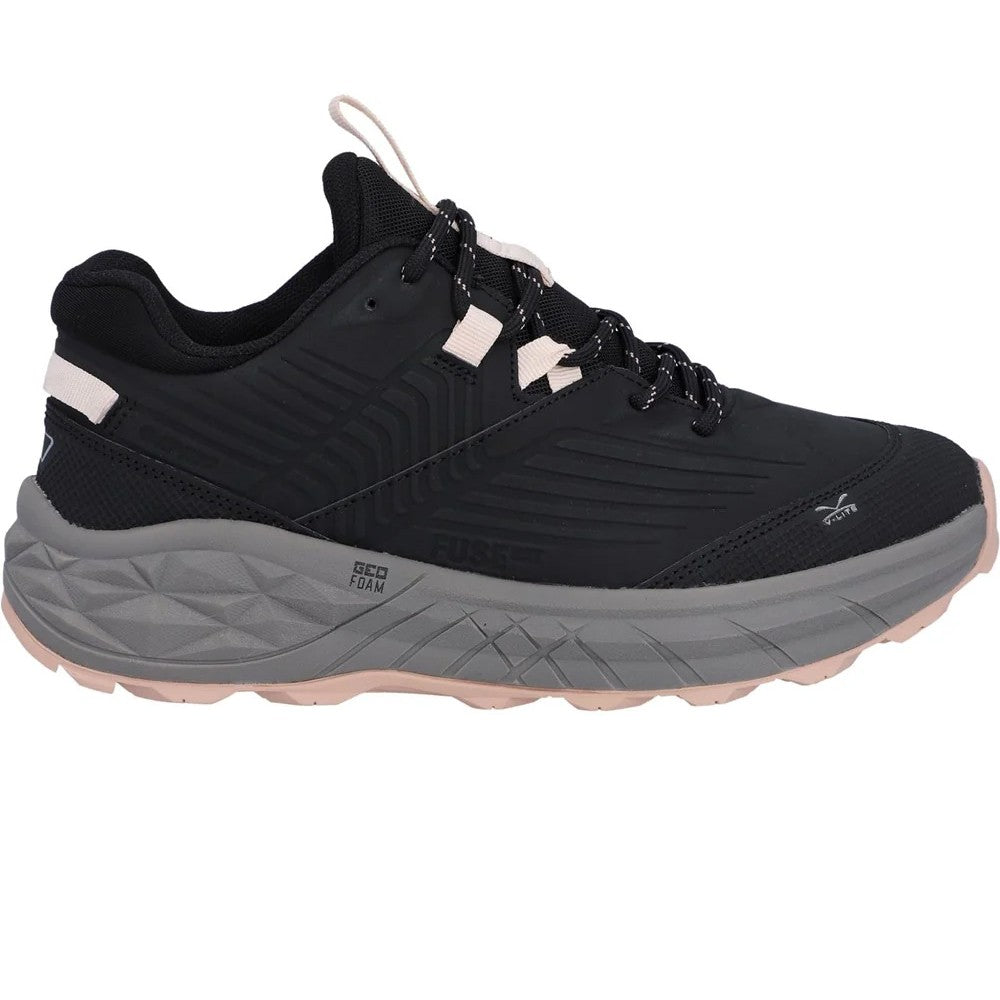 Black-Steeple Grey-Cameo Rose - Lifestyle - Hi-Tec Womens-Ladies Fuse Trek Walking Shoes