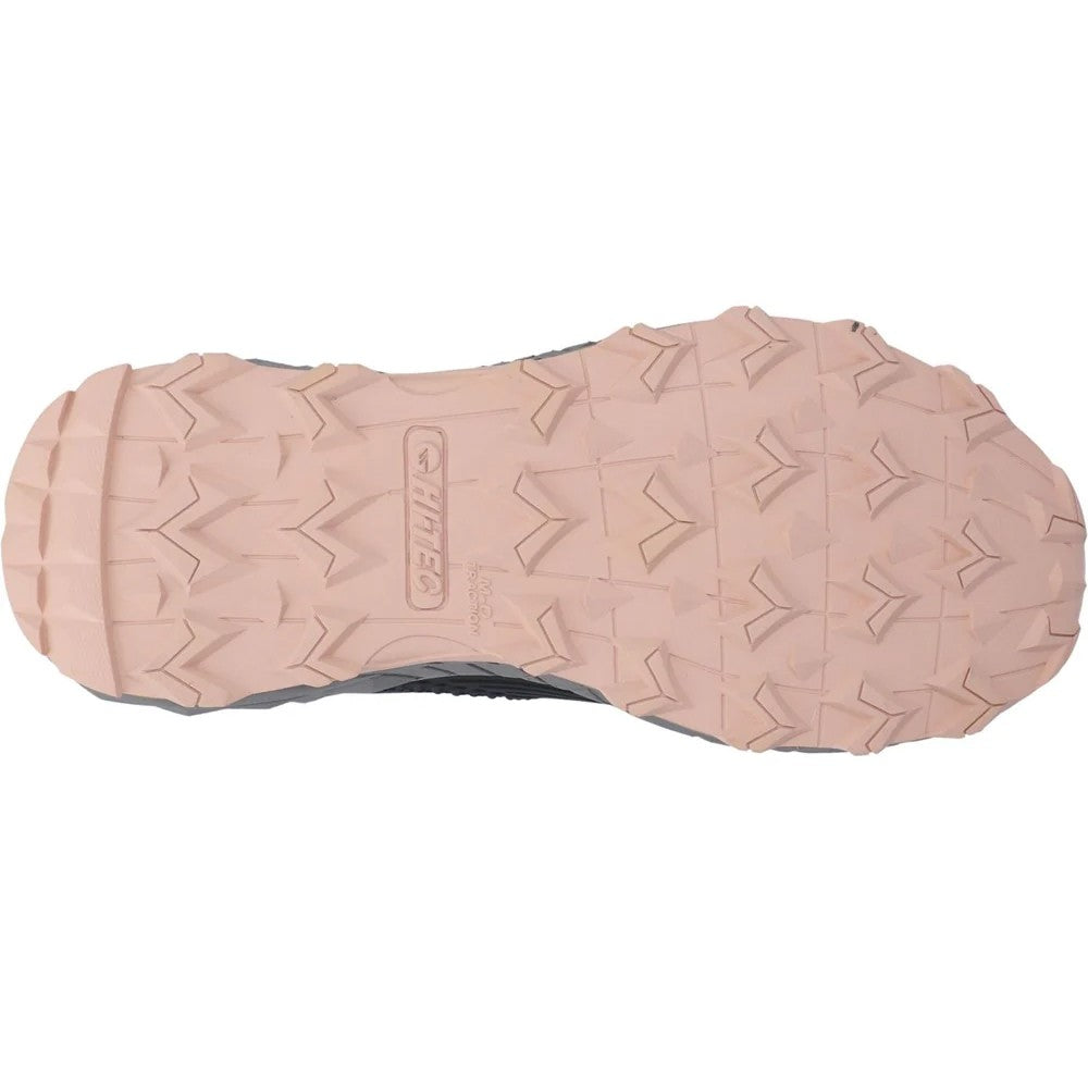 Black-Steeple Grey-Cameo Rose - Side - Hi-Tec Womens-Ladies Fuse Trek Walking Shoes