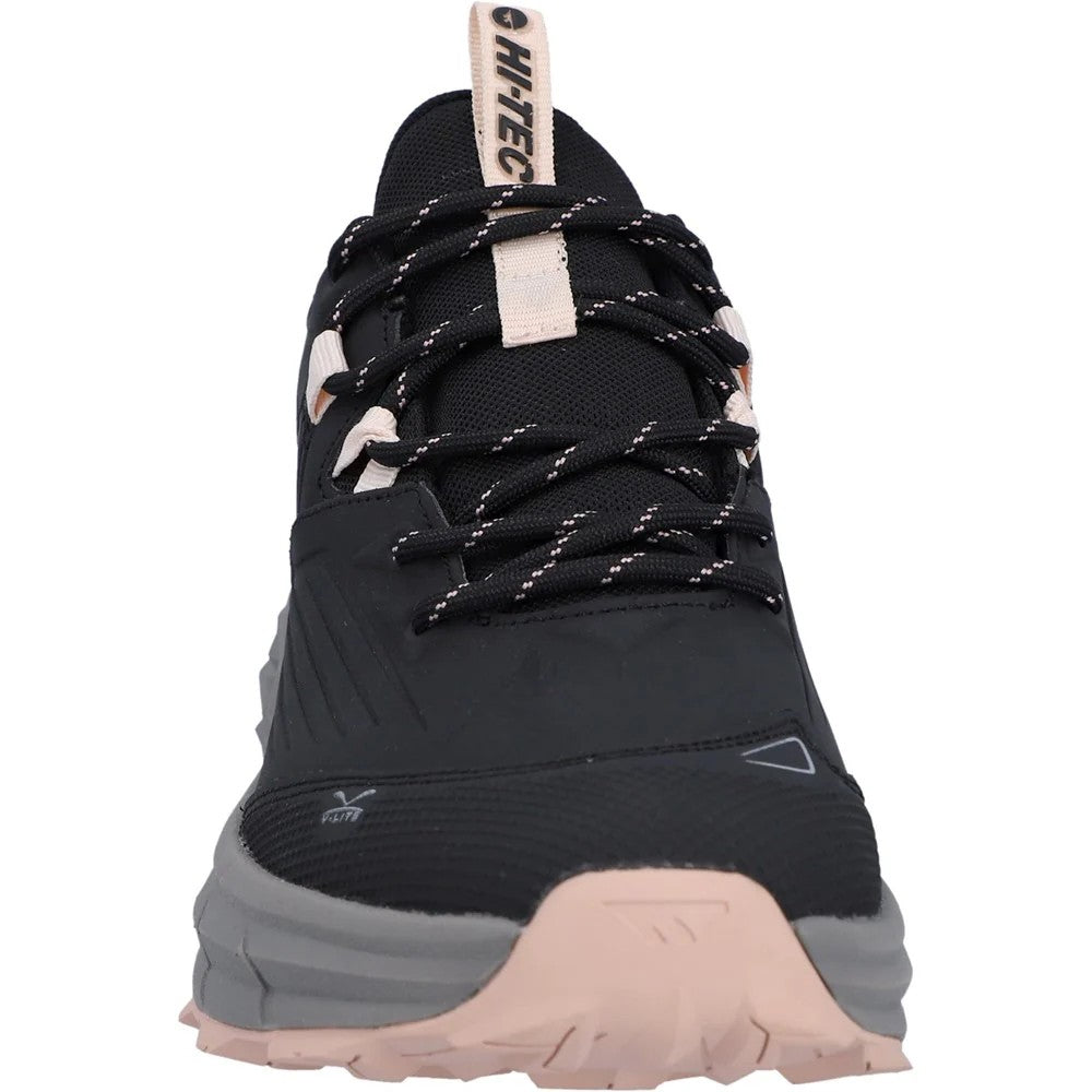 Black-Steeple Grey-Cameo Rose - Close up - Hi-Tec Womens-Ladies Fuse Trek Walking Shoes