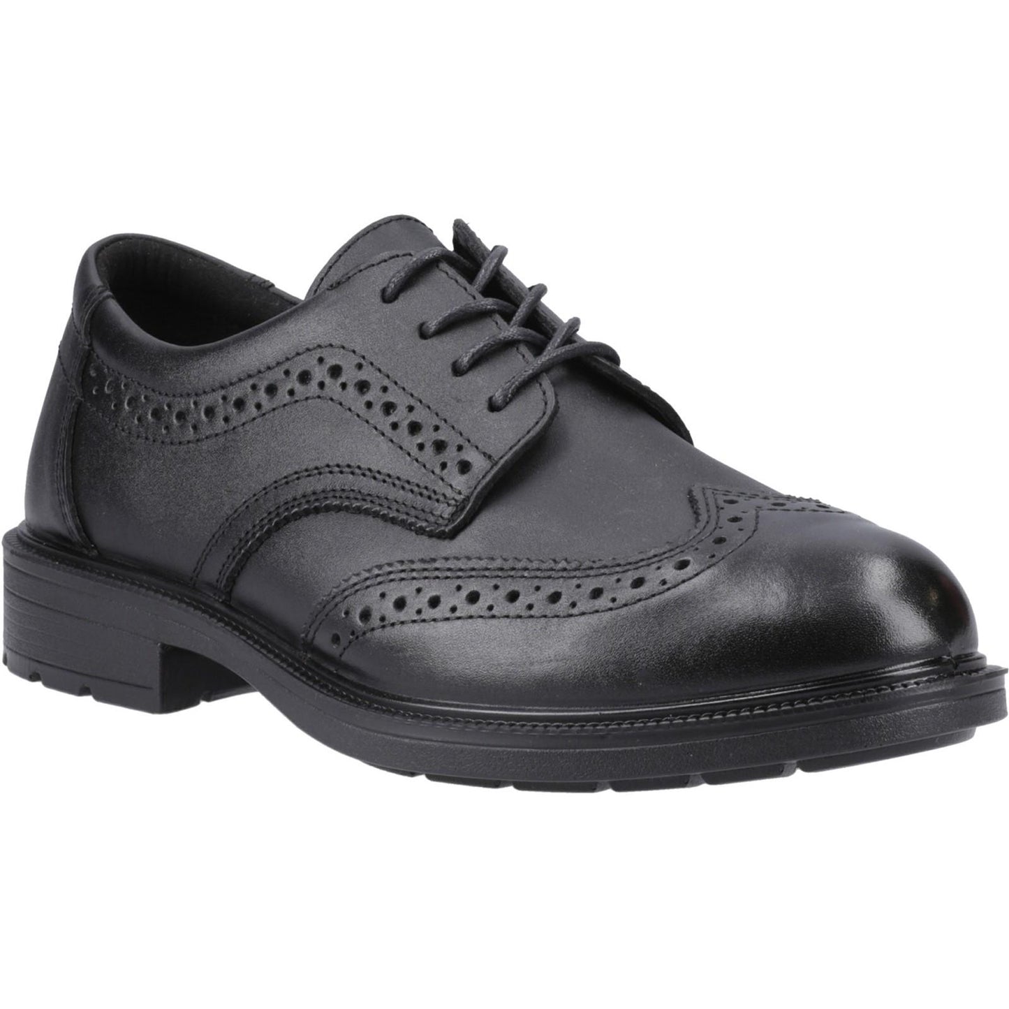 Black - Front - Amblers Mens Cambridge Full Grain Leather Safety Shoes