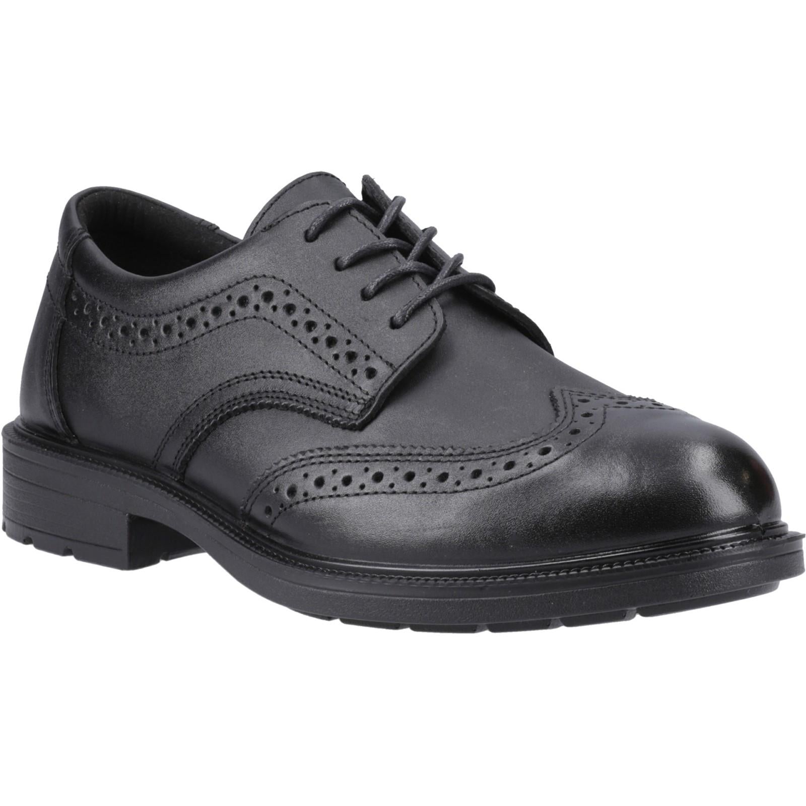 Black - Front - Amblers Mens Cambridge Full Grain Leather Safety Shoes