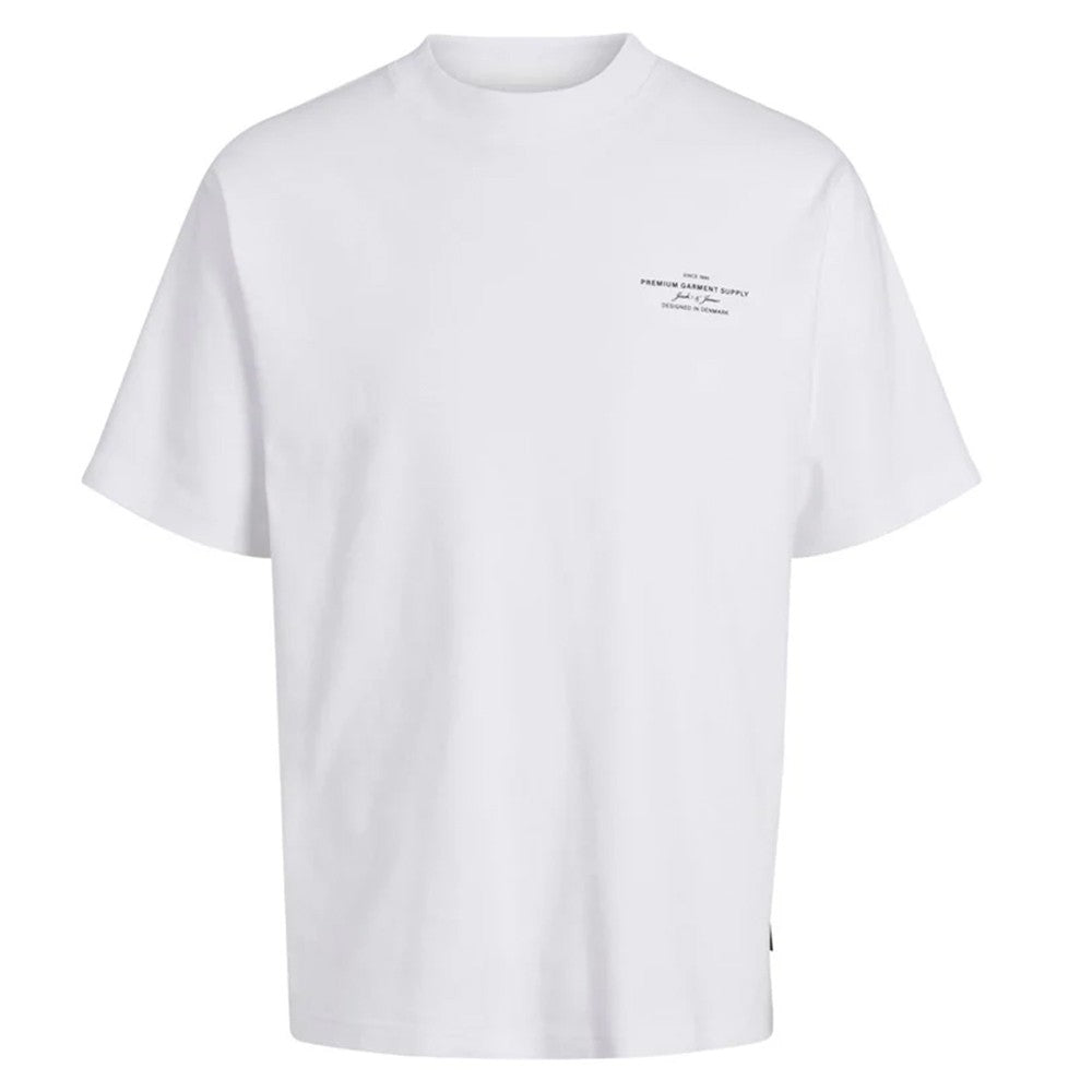 White - Front - Jack And Jones Mens Chad Branding T-Shirt