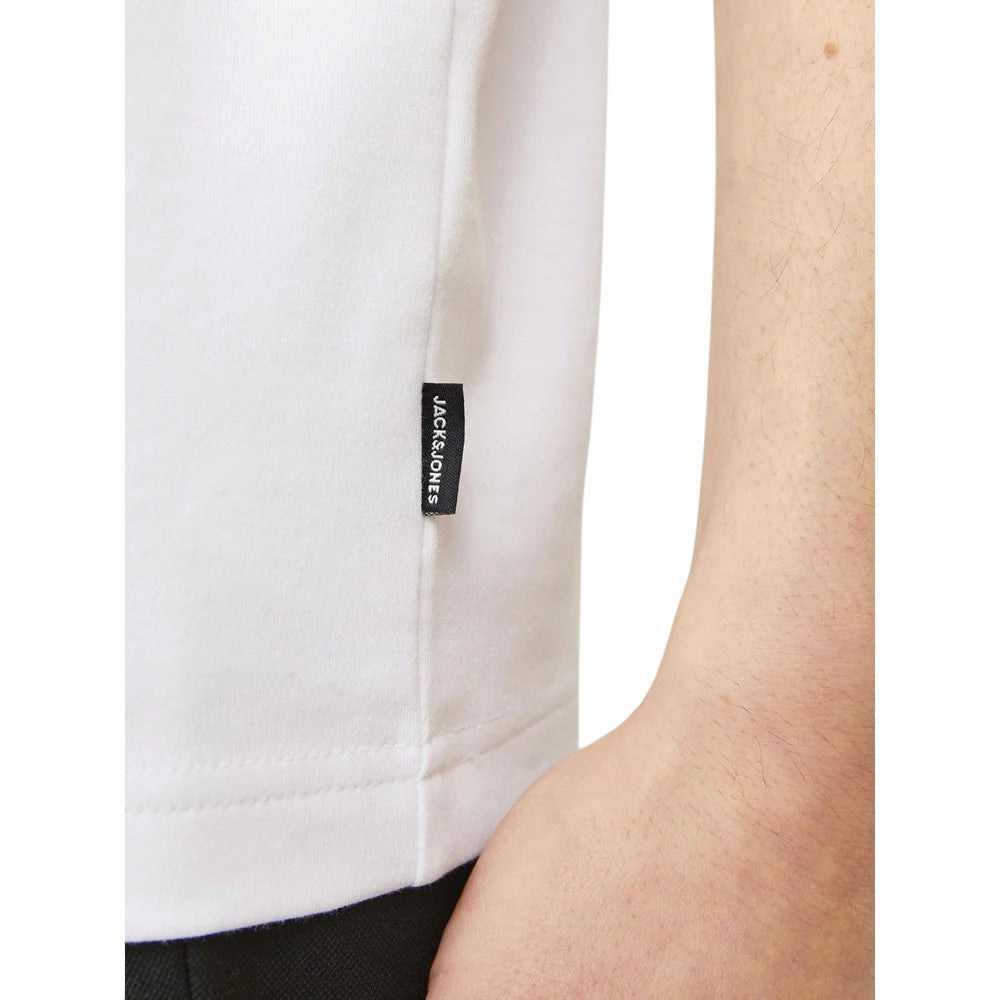 White - Side - Jack And Jones Mens Chad Branding T-Shirt