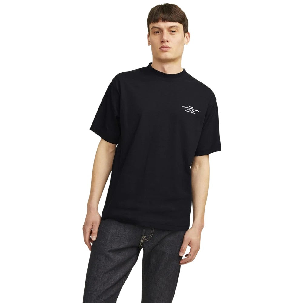 Black - Close up - Jack And Jones Mens Chad Branding T-Shirt