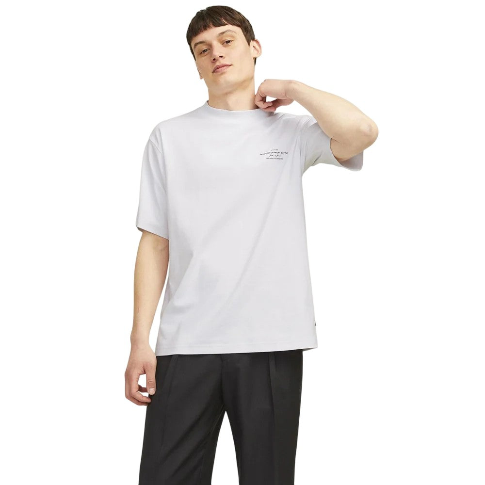 White - Close up - Jack And Jones Mens Chad Branding T-Shirt