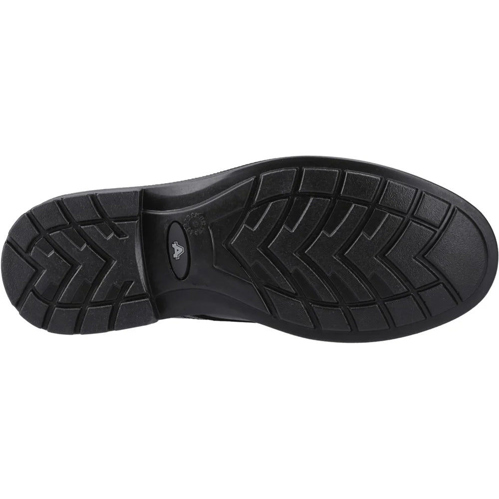 Black - Side - Amblers Mens York Occupational Full Grain Leather Safety Shoes
