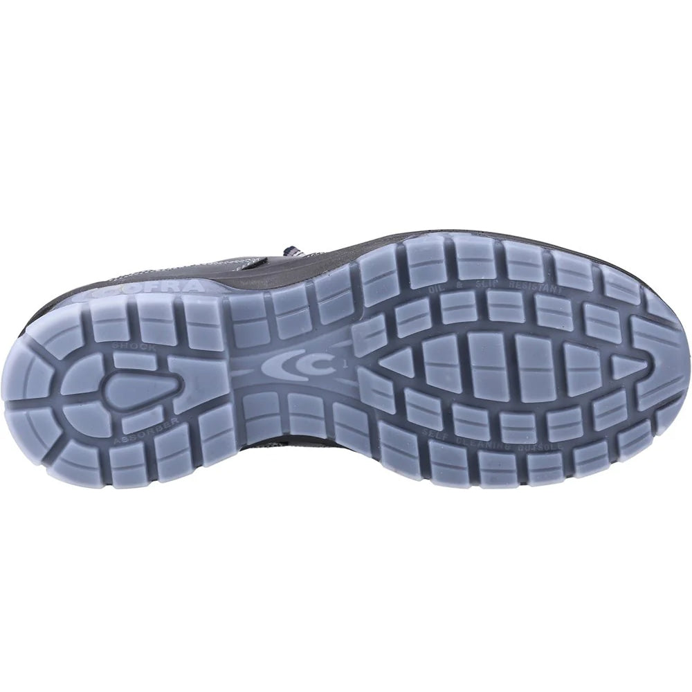 Black-Blue - Side - Cofra Mens Rap S3 SRC Full Grain Leather Safety Shoes