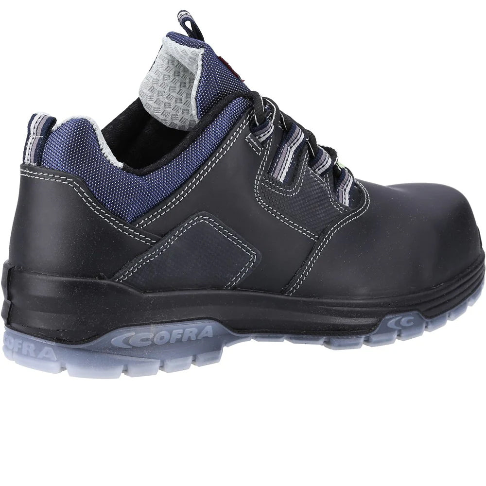 Black-Blue - Back - Cofra Mens Rap S3 SRC Full Grain Leather Safety Shoes