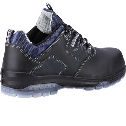 Black-Blue - Back - Cofra Mens Rap S3 SRC Full Grain Leather Safety Shoes
