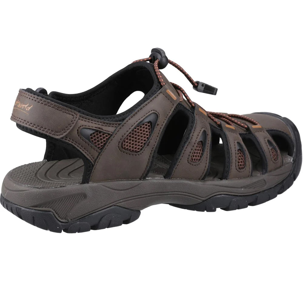 Brown - Back - Cotswold Mens Ampney Sandals